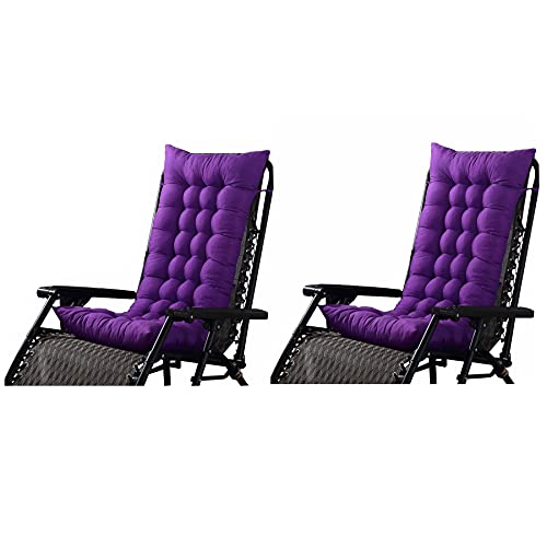 Lot de 2 coussins pour chaise d'extérieur à dossier haut Motif chat pour chaises de jardin Violet foncé 110 x 40 cm (chaises non incluses)