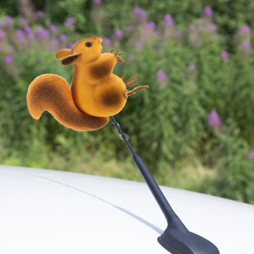 Decoración de techo de coche universal PRETYZOOM con divertida figura de ardilla 4