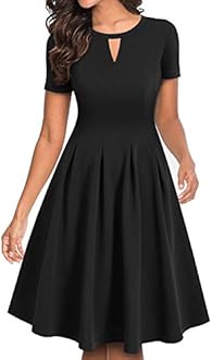 YATHON Women's Vintage Floral Flared A-Line Swing Casual Party Dresses with Pockets