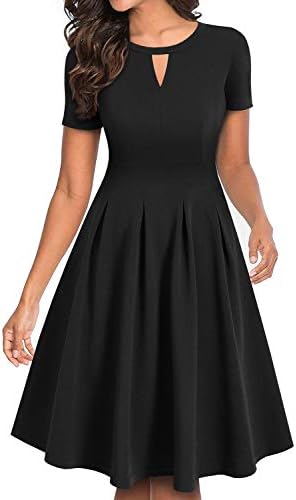 YATHON Women's Vintage Floral A-Line Casual Party Dresses with Pockets