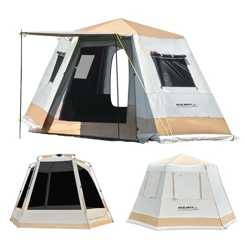EULANT 4-6 Person Waterproof Family Camping Tents with Quick Up System,Dome Ventilate Camp Tents for Outdoor Camping Hiking & Traveling Picnic 3.3x3.3x2m