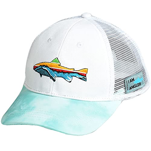 Edtrek Elite Youth Performance Mesh Hat - Boys Girls Hunting Hat And Fishing Hat (White - Fusion Aqua) #TOP17