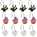 Halloween Decorative Shower Curtain Hooks,12-Pack Halloween Decorative Pumpkin Bat Ghost Shower Curtain Hooks for Bathroom Decor Rust Proof Shower Curtain Rings Hangers(Halloween)