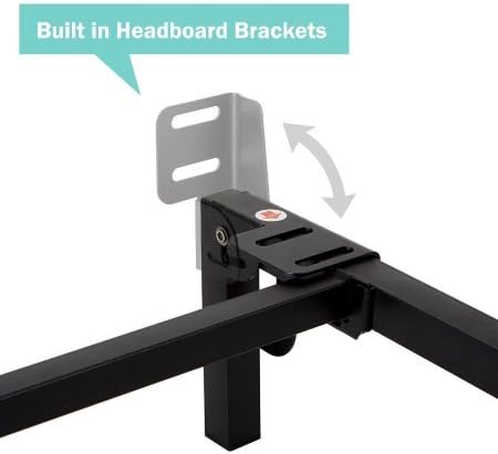 Close-up of the built-in headboard brackets on the bed frame.