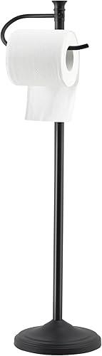 Toilet Paper Holder Free Standing,Large Rolls Capacity Toilet Paper Holder Stand for Bathroom,Stable & Rust Proof Toilet Paper Stand with Heavy