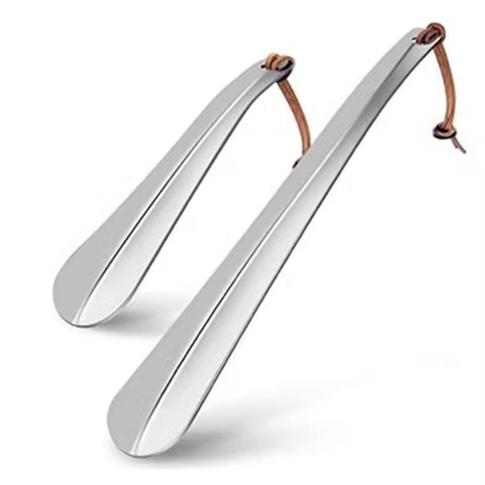 Łyżka do butów ze stali nierdzewnej Zagęszczona łyżka do butów metalowa łyżka do butów dla dorosłych dzieci seniorów (kolor: srebrny, rozmiar: 30 cm) (srebrny 30 cm)