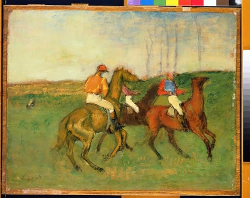 Murale tableaux toile jockeys et chevaux de course Degas le cadeau idéal pour passionné d'art
