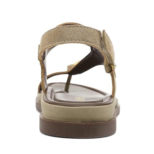Image of UBFEN Womens Thong Sandals with Toe Loop Heel Strap for Beach | Dressy Casual Flat Flip Flops with Back Strap, Cushioned Footbed for Comfortable Summer Walking