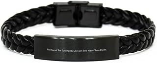 Fun Driver Braided Leather Bracelet, God Found The Strongest Women and Made Them Drivers, Joke Gifts for Friends, Driving Gloves, Car air freshener, Sun Visor, Emergency kit, Tire