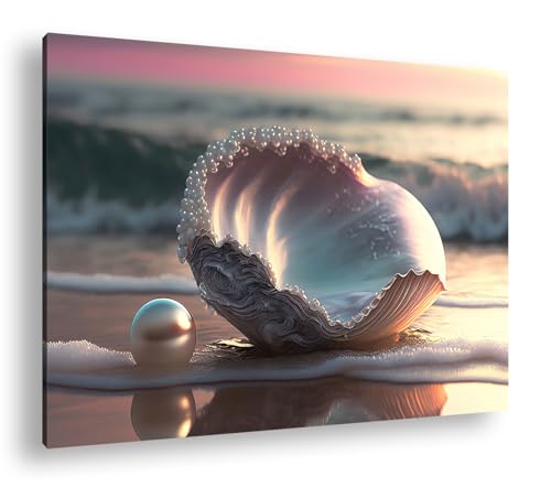 Coquillage rayonnant avec perle : une douce œuvre marine pour votre décoration