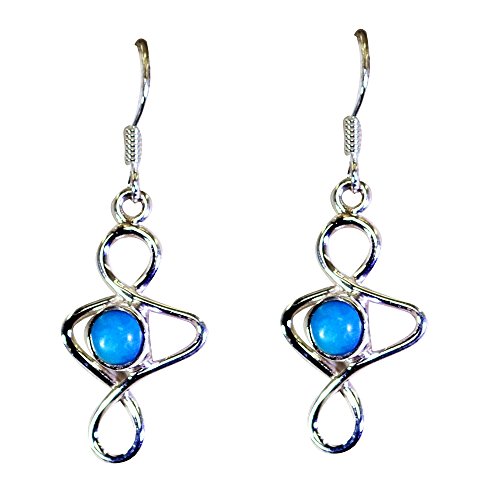 Boucles d'oreilles turquoise naturelle argent idée cadeau anniversaire