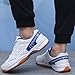 Hiuzylqx Mens Badminton Shoes Fashionable Breathable Pickleball Volleyball Sneakers for Indoor Court Non-Slip Outdoor Racketball,White Blue,11.5