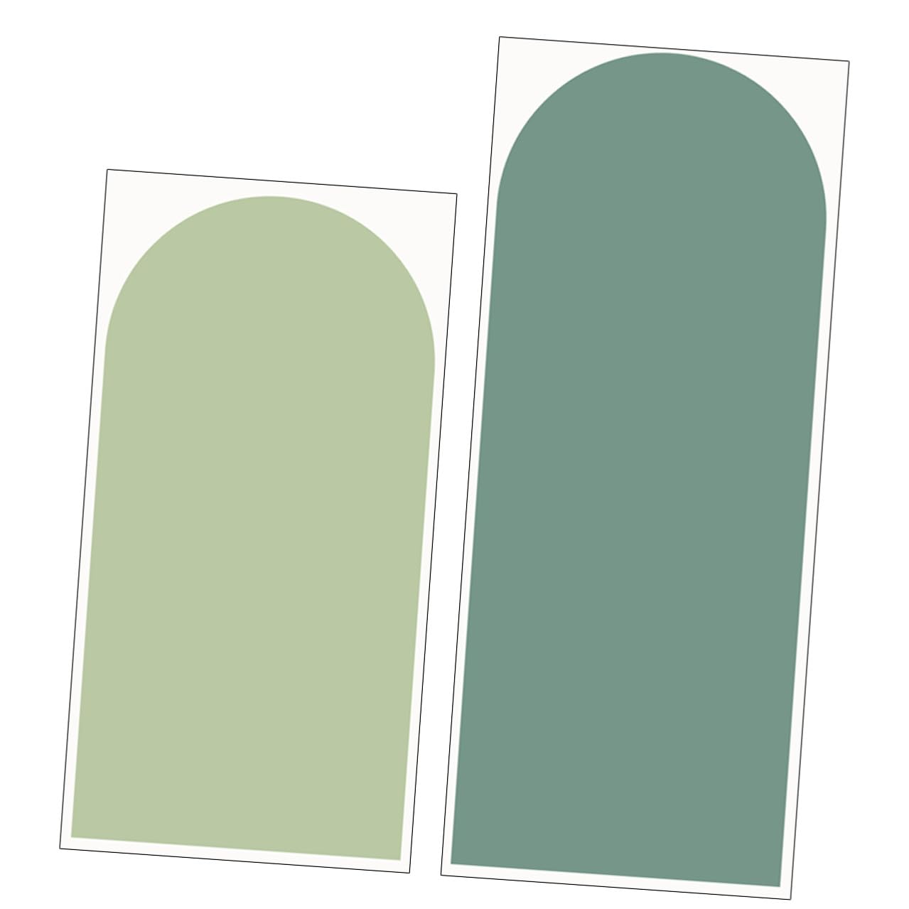 Adhésif puissant géométrique en pvc vert avec motif arche lot de 2