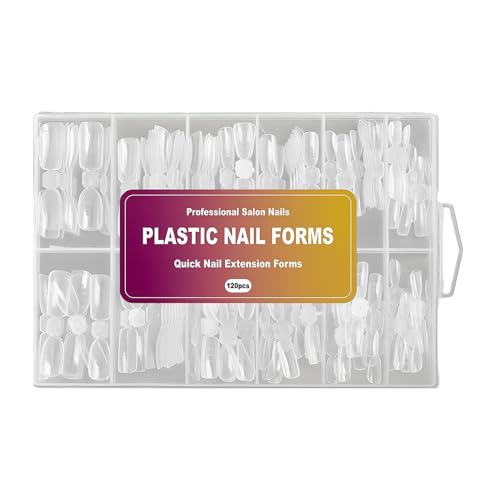 Rukjmqi Formas Para Uñas - Molde De Gel Reutilizable Con Doble Polí Extensible,12 Tamaños, Forma De Diseño De Manicura Artificial Transparente Y Reutilizable - Para Principiantes Y Profesionales