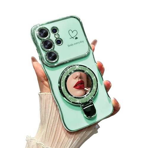 Coque Samsung S26 Ultra cadeau fille femme miroir béquille cœur
