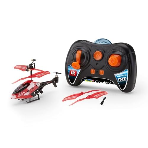 Revell Control 23841 RC Helikopter RTF, ferngesteuerter Hubschrauber für Einsteiger, 3-CH IR Fernsteuerung, einfach zu fliegen, elektrischer Gyro, sehr stabil, USB-Ladekabel, nur Indoor - TOXI, Rot
