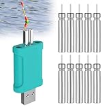 Mineup 10 Stück LED Posen Angeln Batterie, CR 425 Aufladbar Akku Für Angelposen, 3.7 V Akku Led Posen Angel, LE Angel Pose Leuchtpose Angeln Zubehör Mit USB Ladegerät, Langlebig & Schnell Aufladbar