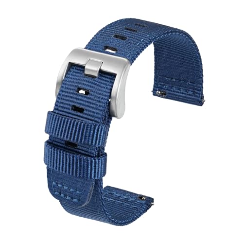 TACTICAL FROG Nylon Watch Bands 20mm, 2 Piece Fast Release Replacement Watch Strap for Men Women, Blue