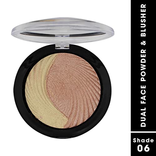 Image of FASHION COLOUR Dual Face Powder & Blusher | Easy Blend | Highly Pigmented | Natural Glow | Face Makeup Blush For Cheekbones & Highlighting | Face Blusher For All Skin Tones | Shade 06