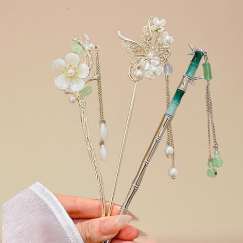 Ewanda store 7 Pcs Vintage Retro Hair Sticks,Chinese Traditional Hanfu Flower Hair Sticks Pins Hair Styling Hair Making Accessories for Women Girls