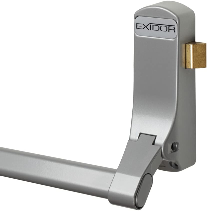 Exidor 296 Single Door Panic Latch - Black Metal Panic Bar for Commercial and Public Spaces