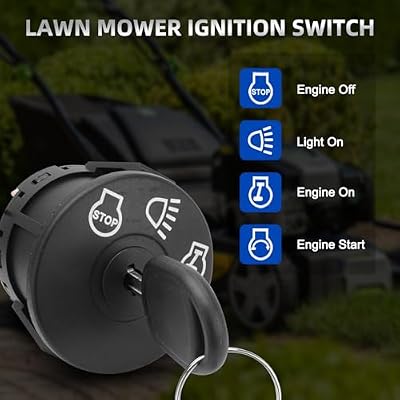 Ignition Switch with Key 7 terminals Compatible with Husqvarna Craftsman Deere John MTD Murray Riding Lawn Mower Replace# 925-1741 175566 175442 GY20074 94762 163968 532175566