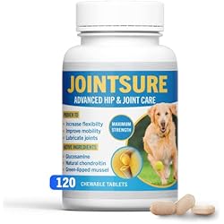 JOINTSURE Condroprotector Perros I con gran concentración de mejillon labios verdes, glucosamina y condroitina natural I suplemento antiinflamatorio para articulaciones I 120 comprimidos