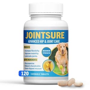 JOINTSURE Joint Support Supplements for Dogs – 120 Tabs, Aids Stiff Joints, Supports Joint Structure & Maintains Mobility in Adult/Senior Dogs | Advanced Formula Helps Arthritis Relief (pack varies)