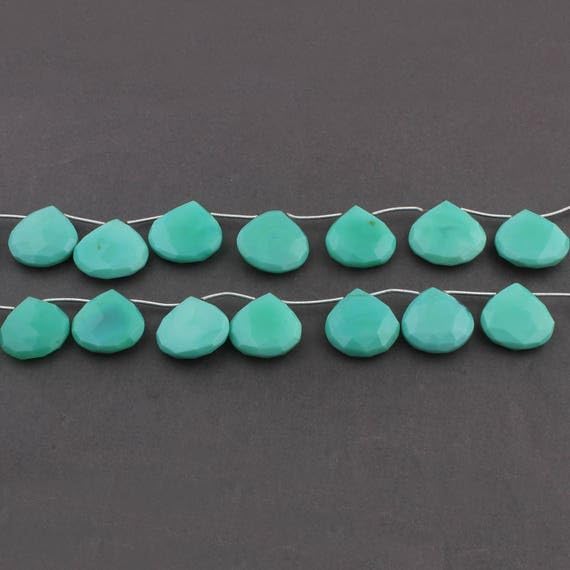 Perles en chrysoprase naturelle facettée 21mm pour bijoux faits main