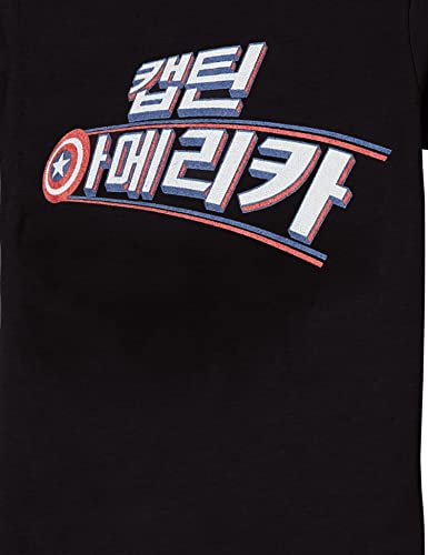 T-shirt Marvel noir style coréen en taille M pour fille - 2