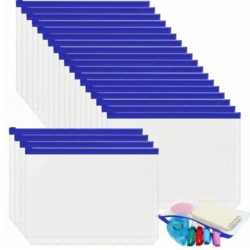 Bolsas transparentes impermeables A5 de 6 anillos con cremallera protectora 1
