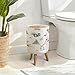 EINGDVPRWEK Trash Can with Lid Safari Animals Watercolor Cute Baby Nursery Seamless Pattern Press Top Round Small Garbage Bin with Wooden Legs Waste Basket for Kitchen Bedroom Nursery 7L/1.8 Gallon