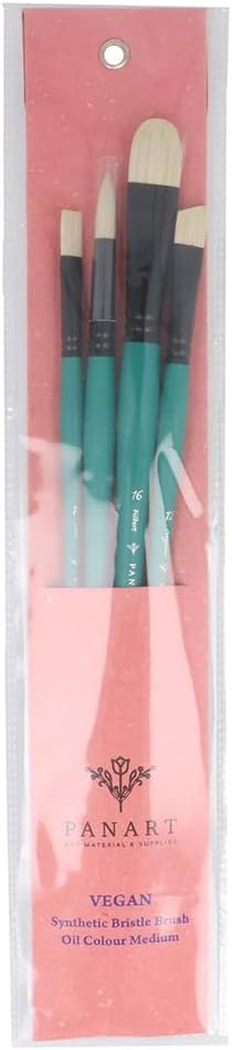 Pan Art Vegan Synthetic Brush Set No.12-16 for Oil - 4 Piece Set