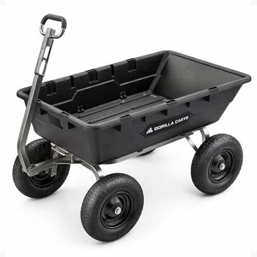 Gorilla Carts Heavy-Duty Poly Yard Dump Cart, 10 Cu Ft