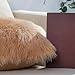 linmopm Excluding Insert Faux Fur Sheepskin Pillow Cover White Shag Fuzzy 18x18 Inch Beige 2 Pcs Super Soft Fluffy Cushion Plush Pillow Case Luxury Living Room Sofa Bed Home Decor Chair Cushion