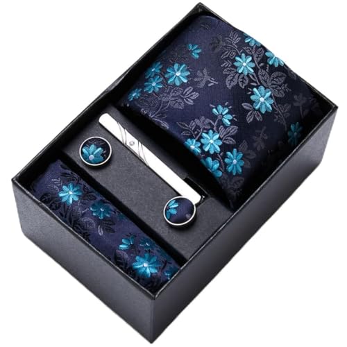 Set de corbata, pañuelo y gemelos para hombre