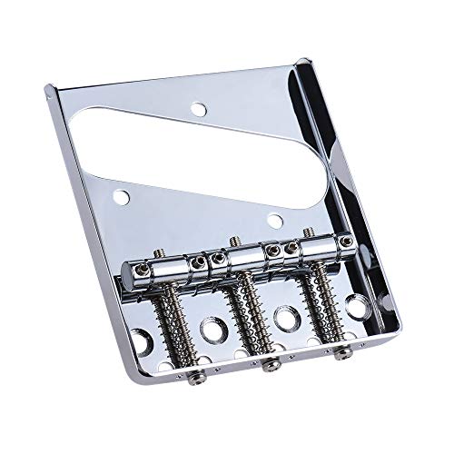 KKmoon 3 Sela cinzeiro ponte tailpiece banhado a cromo para telecaster Tele guitarra elétrica peça d