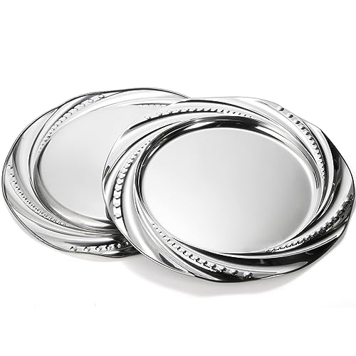 Pack de 6 platos redondos de acero inoxidable miniatura 3