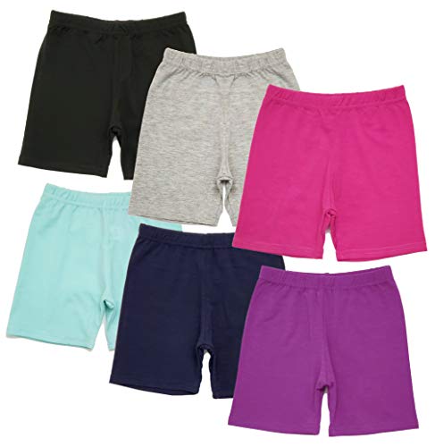 B-One Kids Girls' Bike Shorts 6-Pack