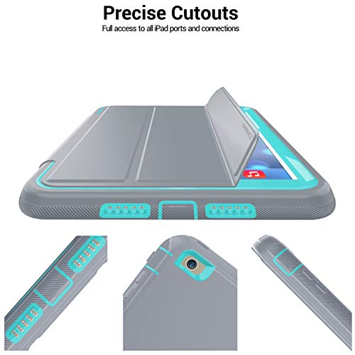 Ipad Mini Case Ipad Mini 2 Case Ipad Mini 3 Case Dunno Heavy Duty Full Body Rugged Protective Case Whit Auto Sleep/Wake Up Stand Folio & Three Layer Design For Apple Ipad Mini 1/2/3 (Grey/Light Blue) #TOP3