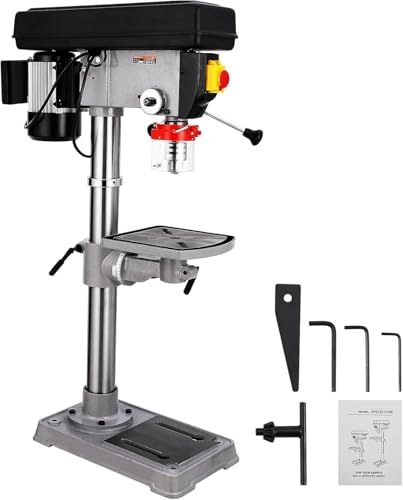 ElfinAura 13-Inch Benchtop Drill Press - 7.5A Pure Copper Motor, 288-3084 RPM Variable Speed, 0-45° Tilting Cast Iron Worktable, 5/8