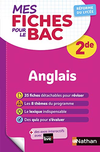 livre Anglais Seconde - Programme 2025-2026 - Mes fiches pour le BAC 2de