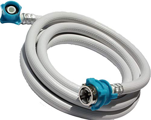 Image of PARDZWORLD 3m Extra Long Washing Machine Inlet Pipe Heavy Duty Flexible PVC Water Inflow Hose with Leak-Proof Tap Connectors for Fully Automatic Top & Front Load Washing Machines (3 Meter)