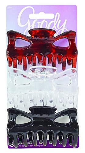 Goody Classics Large Rectangle Claw Hair Clip (Pack of 3)