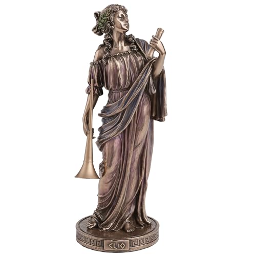 Escultura Clío, Musa Griega de la Historia, Bronce y Resina miniatura 1