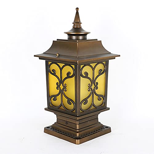 Lampadaire colonne bronze ancien : capuchon de poteau étanche au style authentique pour jardin