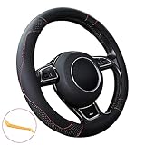 SFONIA Cubierta del Volante Fundas para Volante de Cuero del Microfibra Universal 37-38cm / 15" Antideslizante Transpirable Durable (Color Negro)