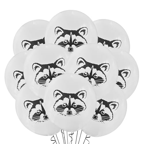 Ballons latex raton laveur 30,5 cm Malayan Products pour fête thématique animaux des bois