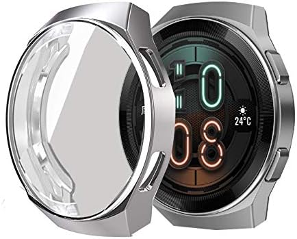 Compatible for Huawei Watch GT 2e Case, Blueshaw All-Around Protective TPU Bumper Cover Screen Protector Case Cover Compatible for Huawei Watch GT2e 46mm Smartwatch (Silver)
