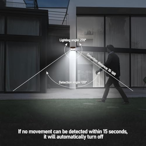 TORCHSTAR Outdoor LED Solar Powered Motion Sensor Light, IP65 Waterproof Cordless Outdoor Wall Lighting for Driveway, Patio, Garage, Porch, 6500K Pure White, Oil Rubbed Bronze, Pack of 4 by TORCHSTAR - Image 5